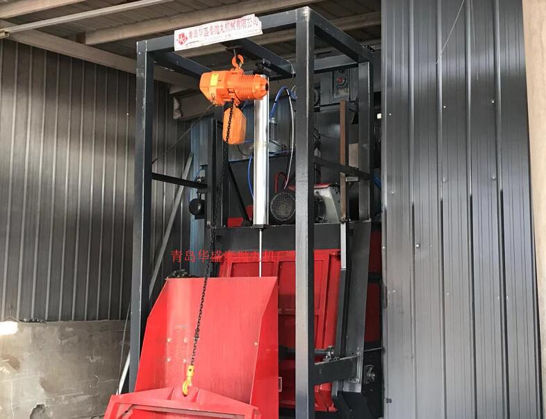 發(fā)貨聊城臨清自動上料3210拋丸除銹機(jī)調(diào)試完畢
